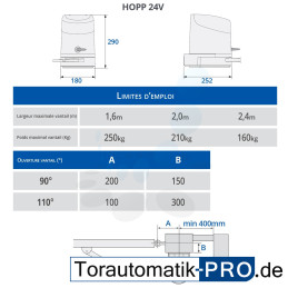 NICE HOPP/1 Moteur pour les portails battants - Kit M