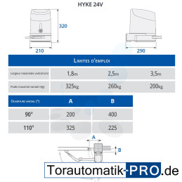  NICE HYKE Moteur 24V pour portails battants