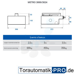 NICE METRO 3024 moteur enterré 24V avec caisson