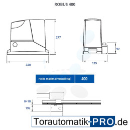 NICE ROBUS 400 - moteur 24V - Kit M